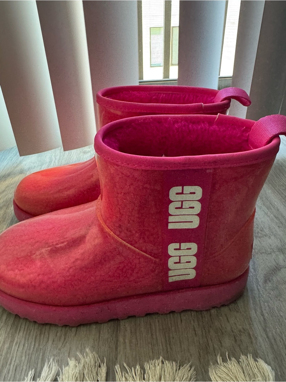 UGG Hot Pink Short Rainbow Sparkle Boots